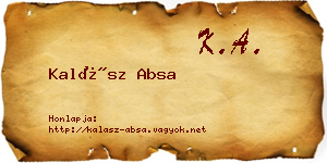 Kalász Absa névjegykártya